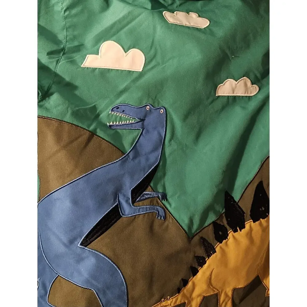JOULES Boy's Size 6 Yr Morgan Dino Jacket Coat Hood Full Zip & Snap Fleece Lined